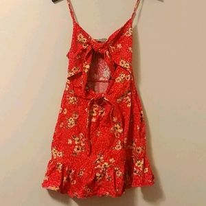 ASOS Red Floral Sundress with Ties US 8/10